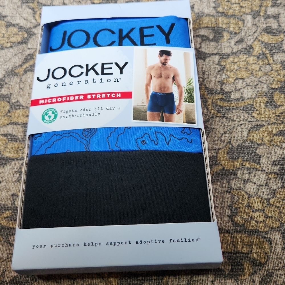 Jockey Mens Active Micro Microfiber Stretch Boxer Briefs XL (40-42") Pack of 3